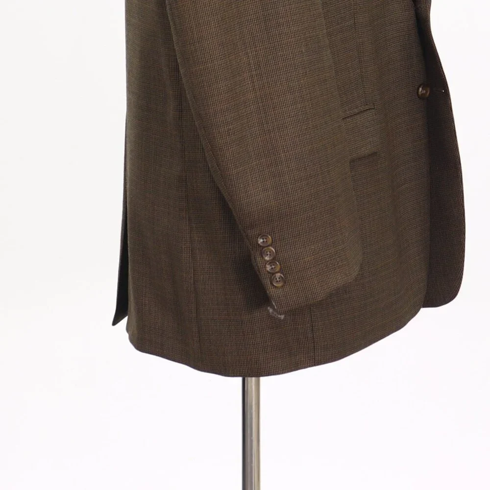 Ralph Lauren 46R Brown Blazer Sport Coat Jacket 2-Button Check Y640